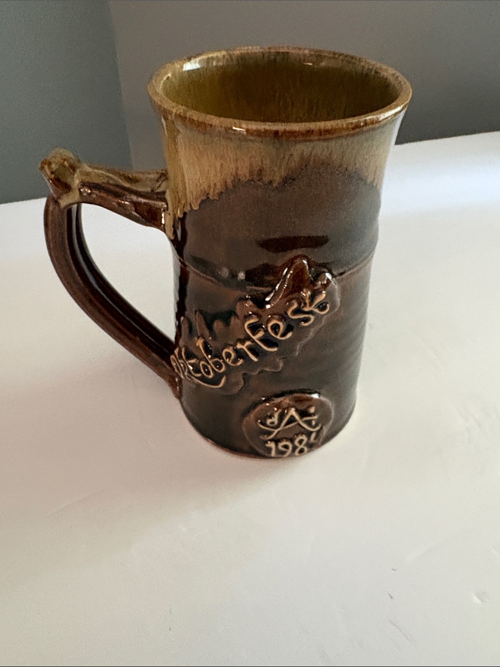 Handcrafted Ceramic Mug - Brown/Olive Glaze